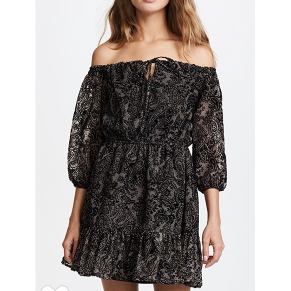 BB Dakota Dresses & Skirts - BB Dakota Westerly Burnout Velvet Dress Black Size Small